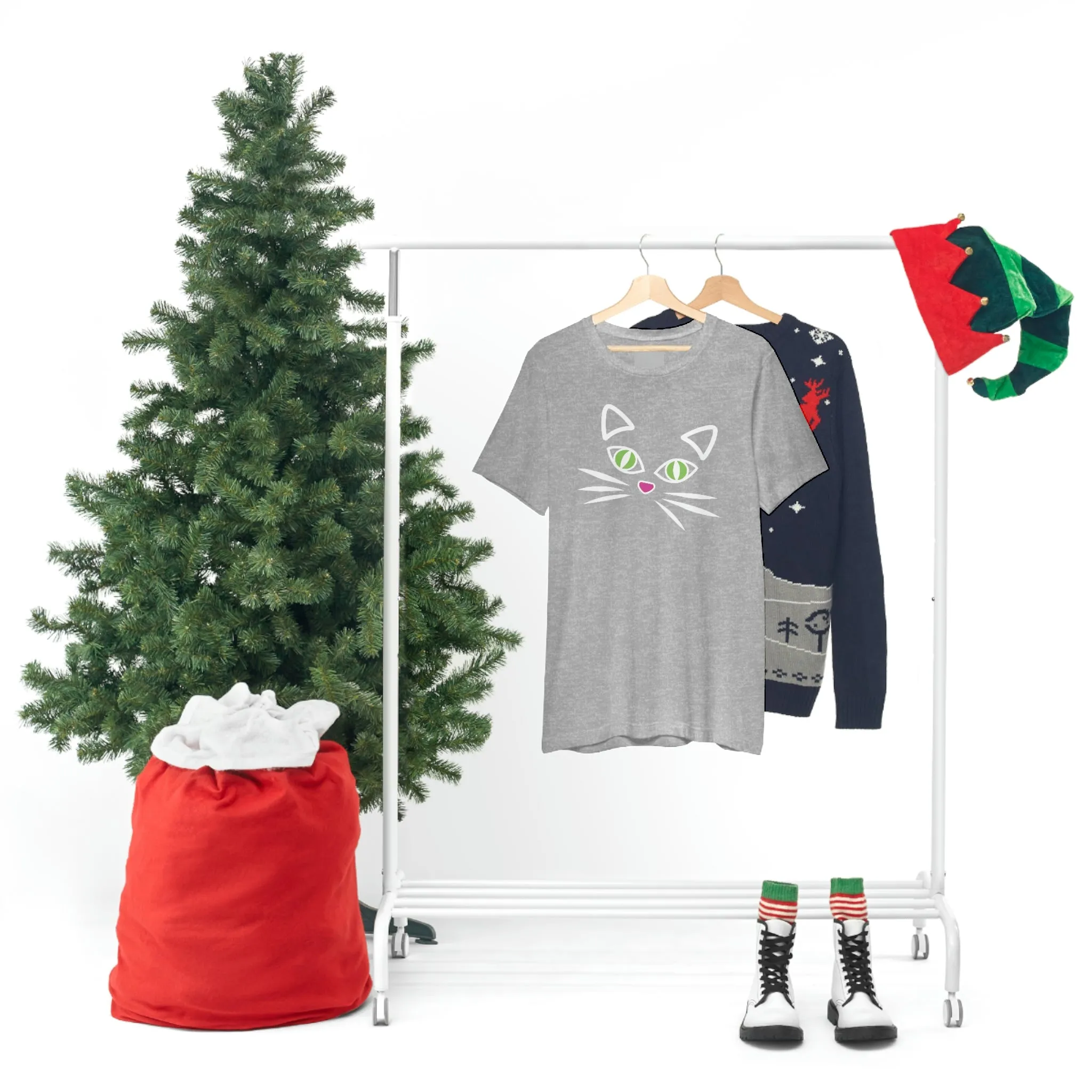 Cat Face Short Sleeve T-Shirt