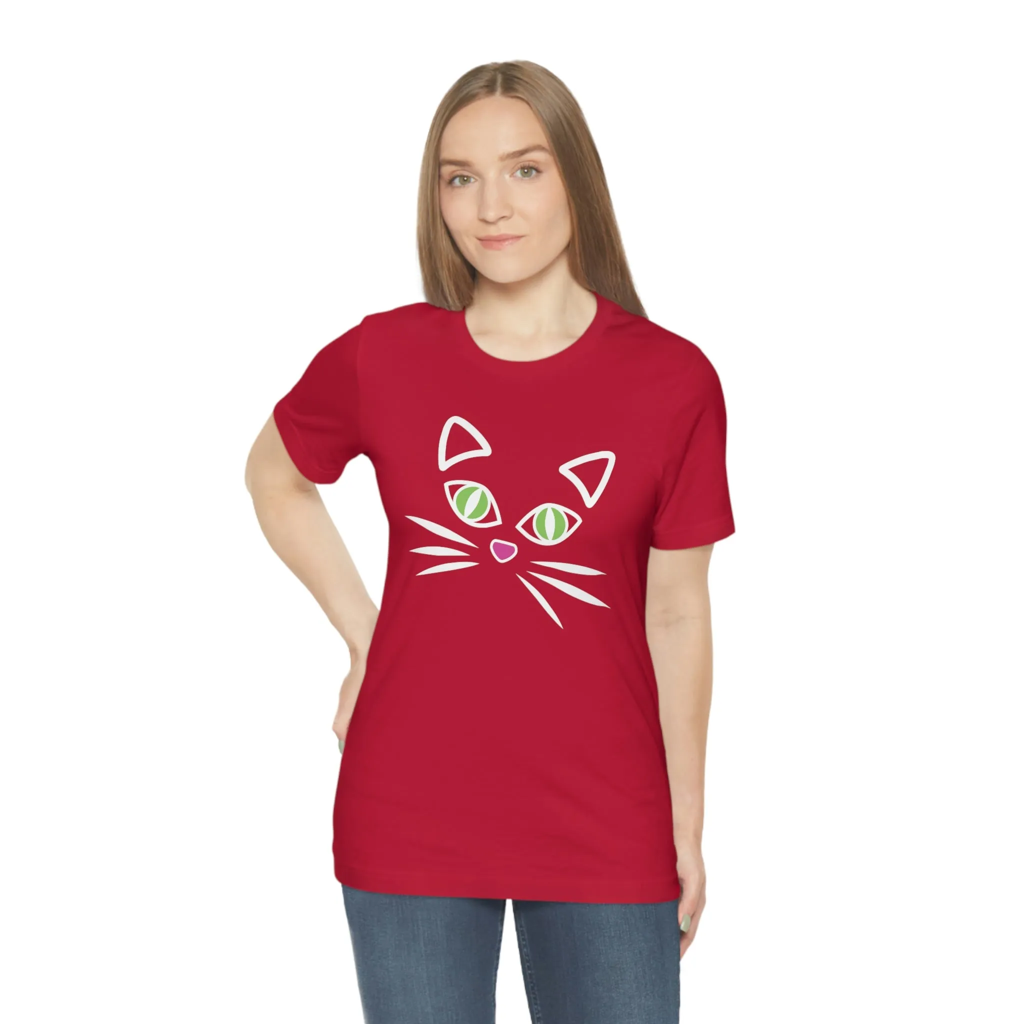 Cat Face Short Sleeve T-Shirt