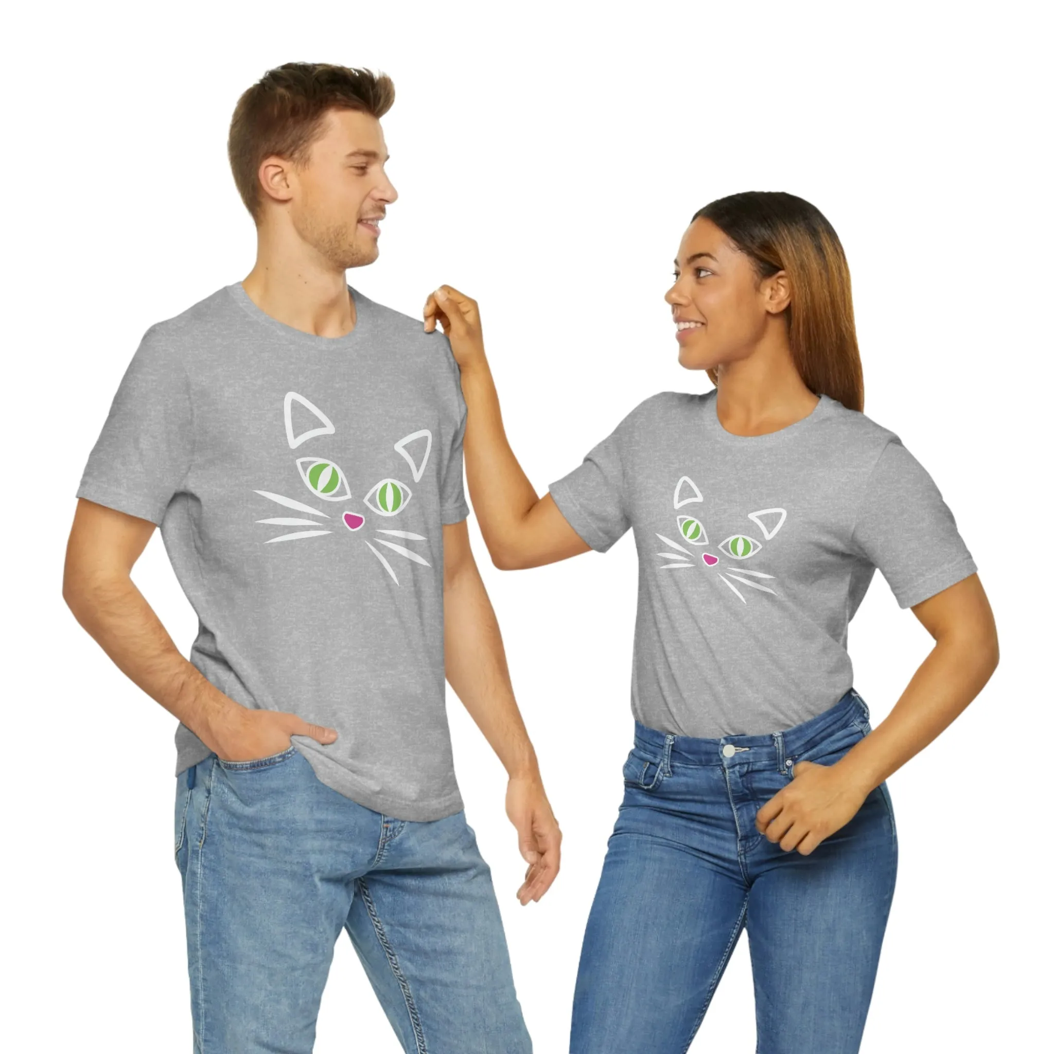 Cat Face Short Sleeve T-Shirt