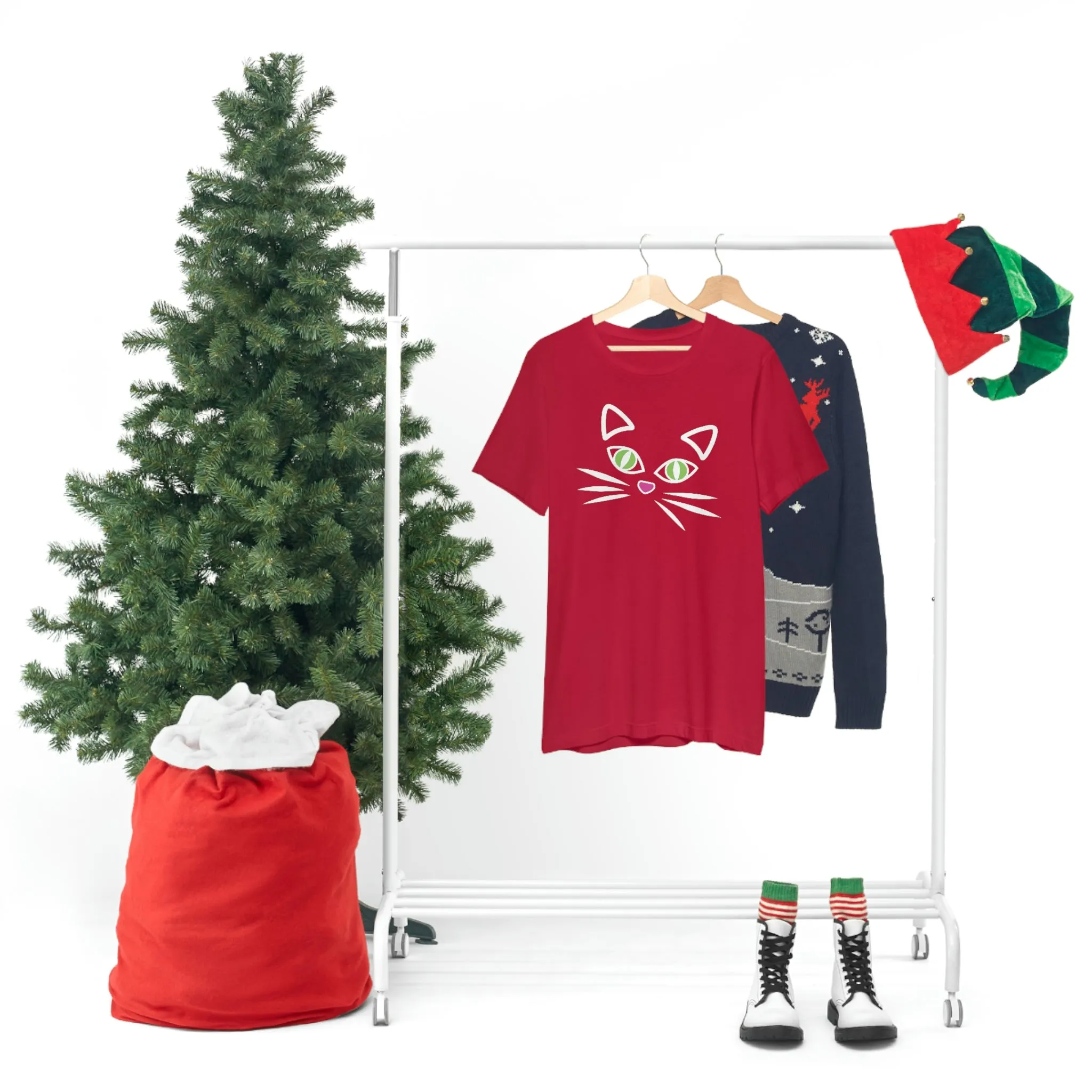 Cat Face Short Sleeve T-Shirt