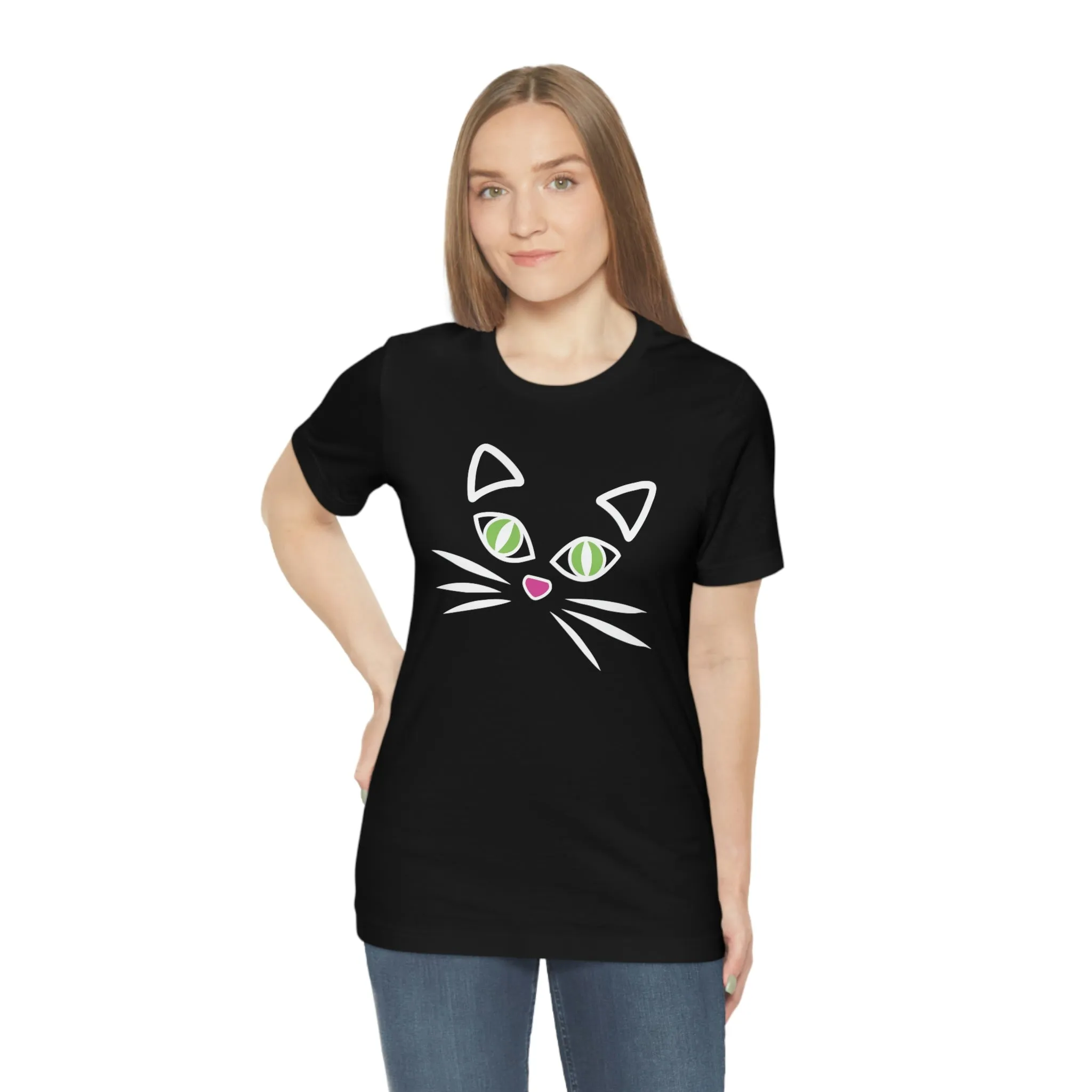 Cat Face Short Sleeve T-Shirt