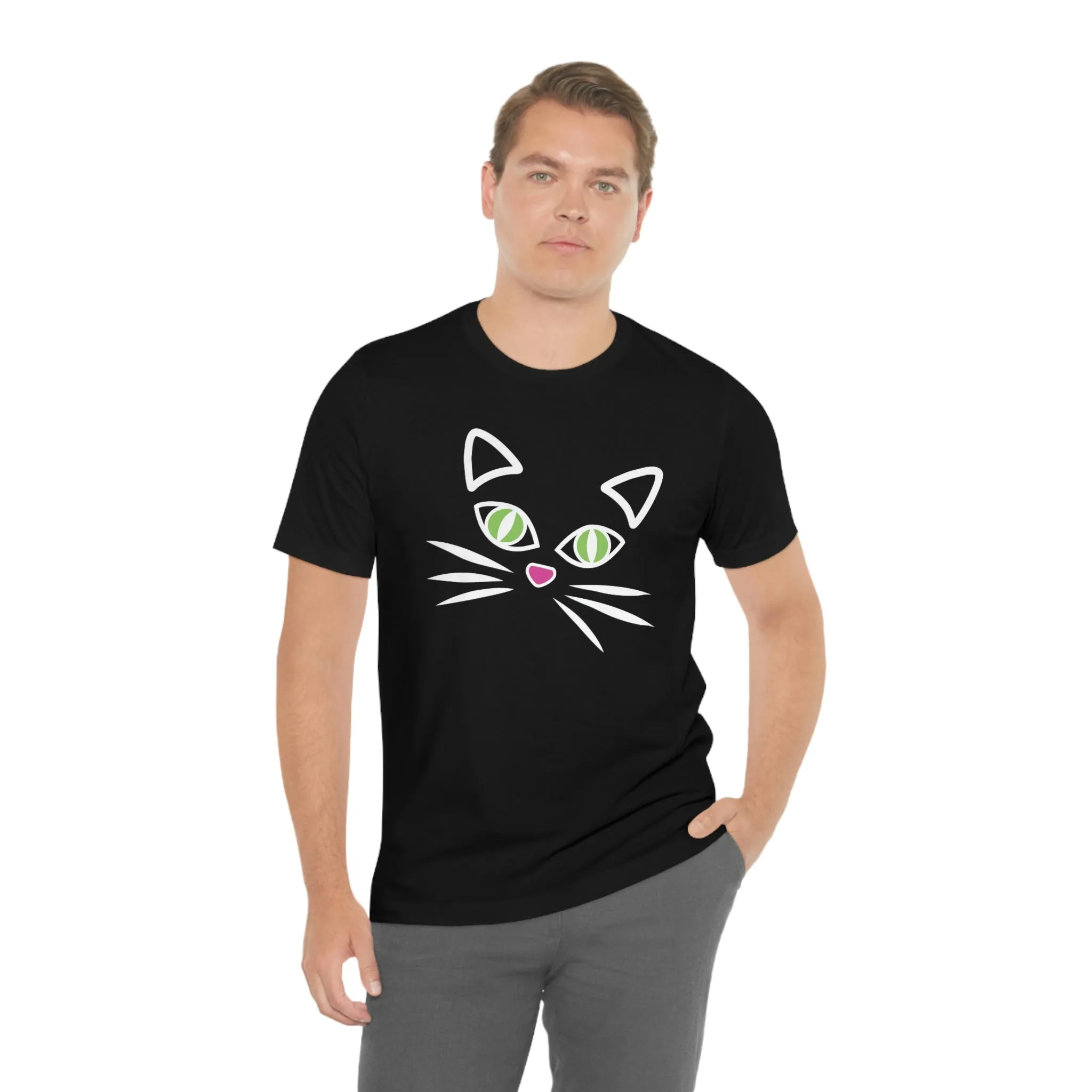 Cat Face Short Sleeve T-Shirt