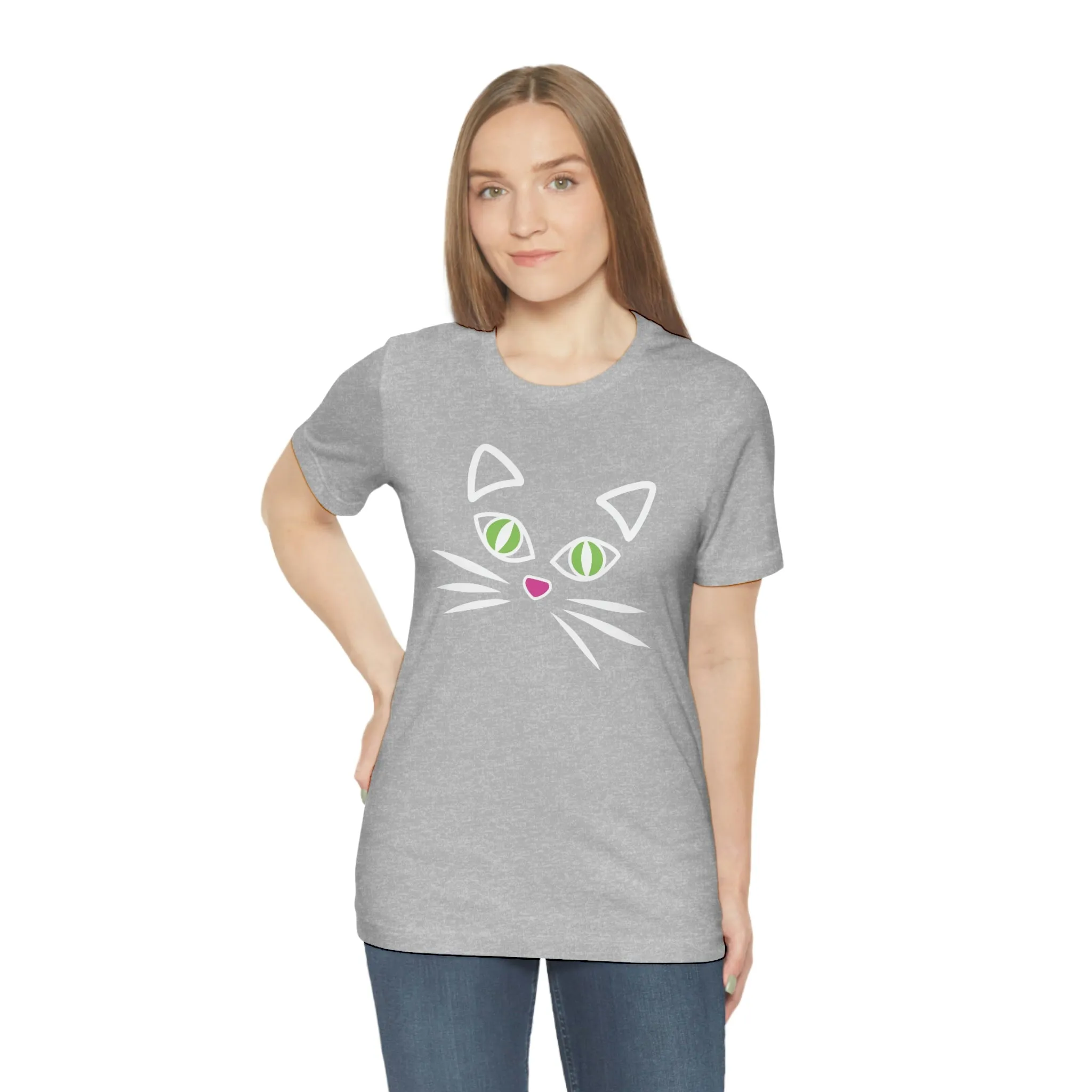 Cat Face Short Sleeve T-Shirt