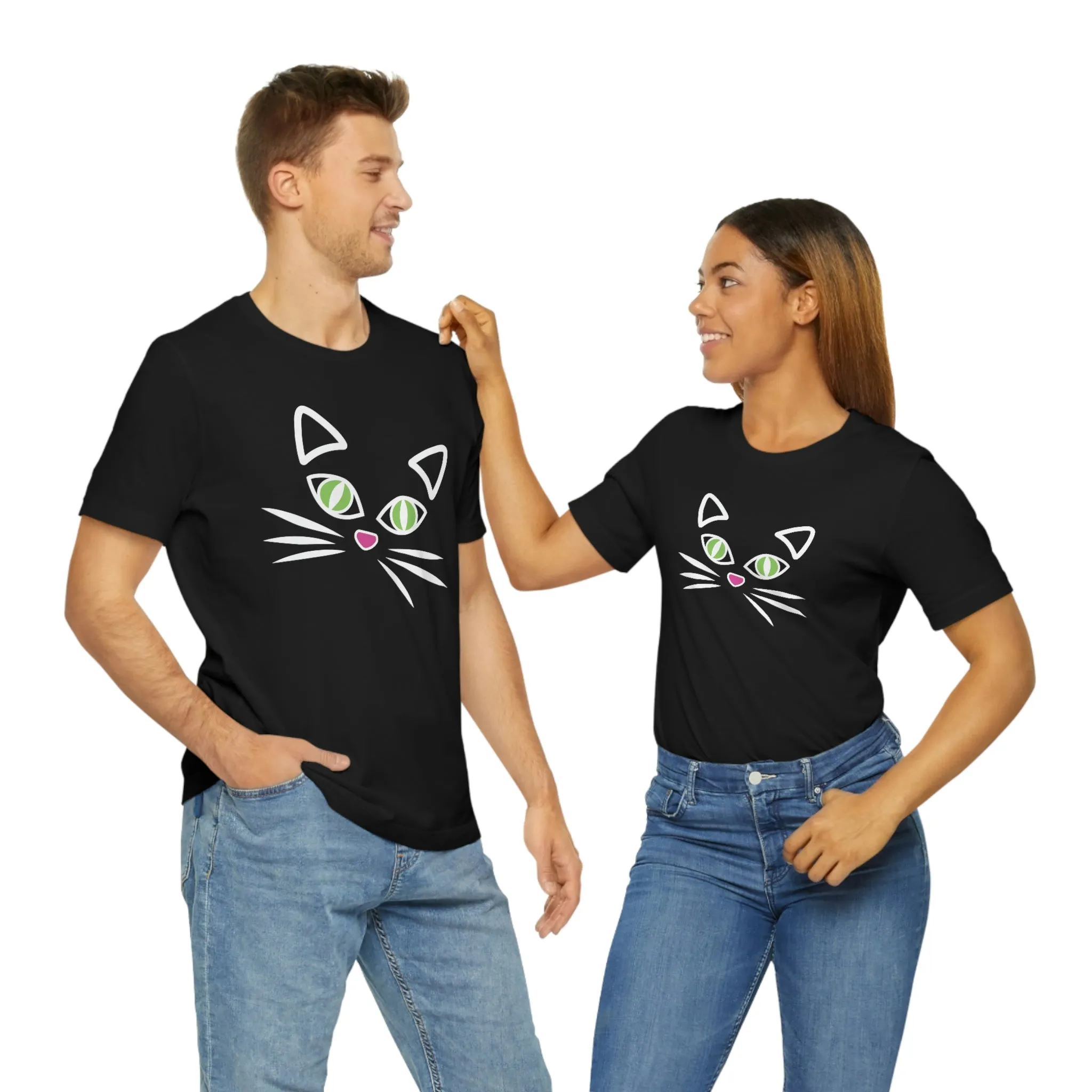 Cat Face Short Sleeve T-Shirt