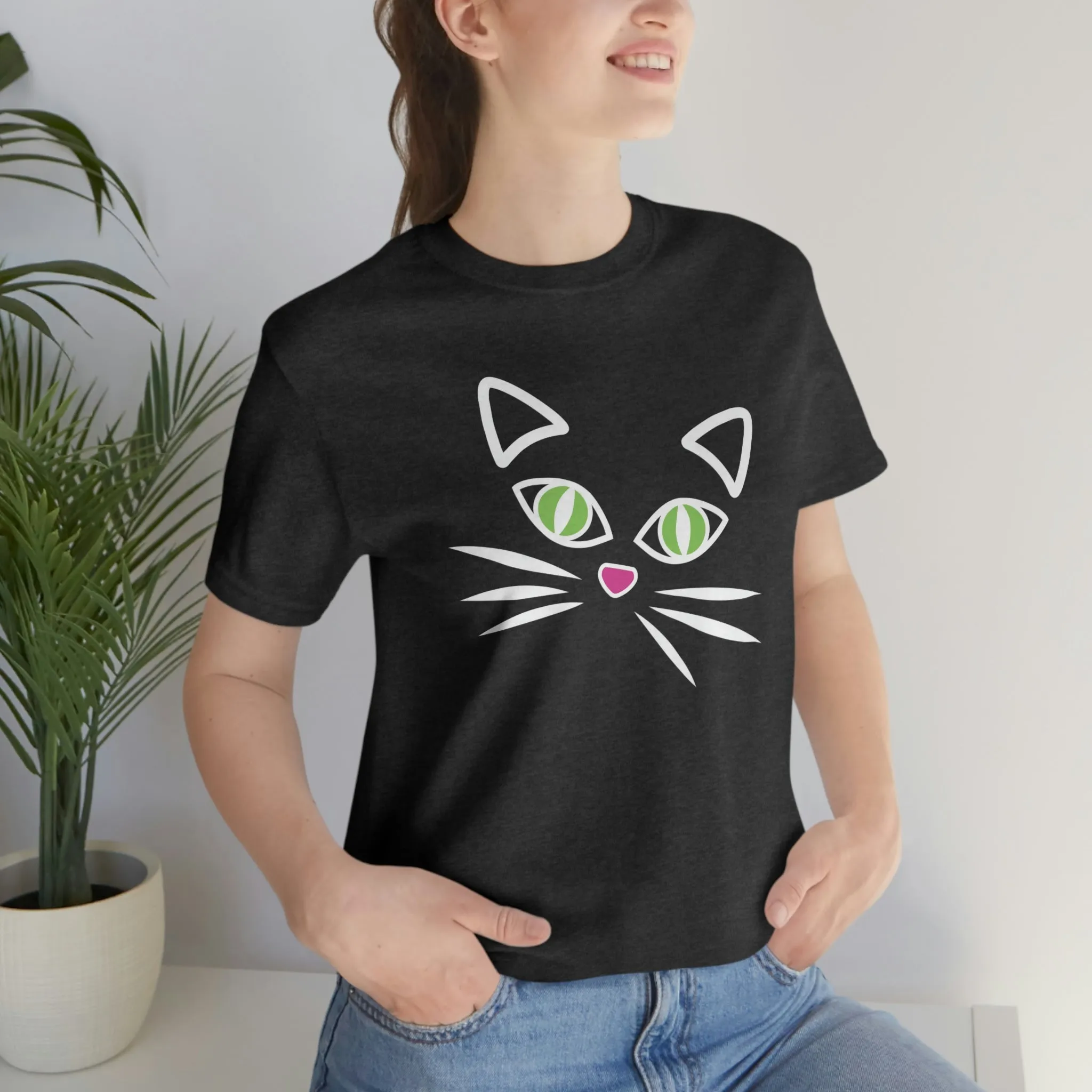 Cat Face Short Sleeve T-Shirt