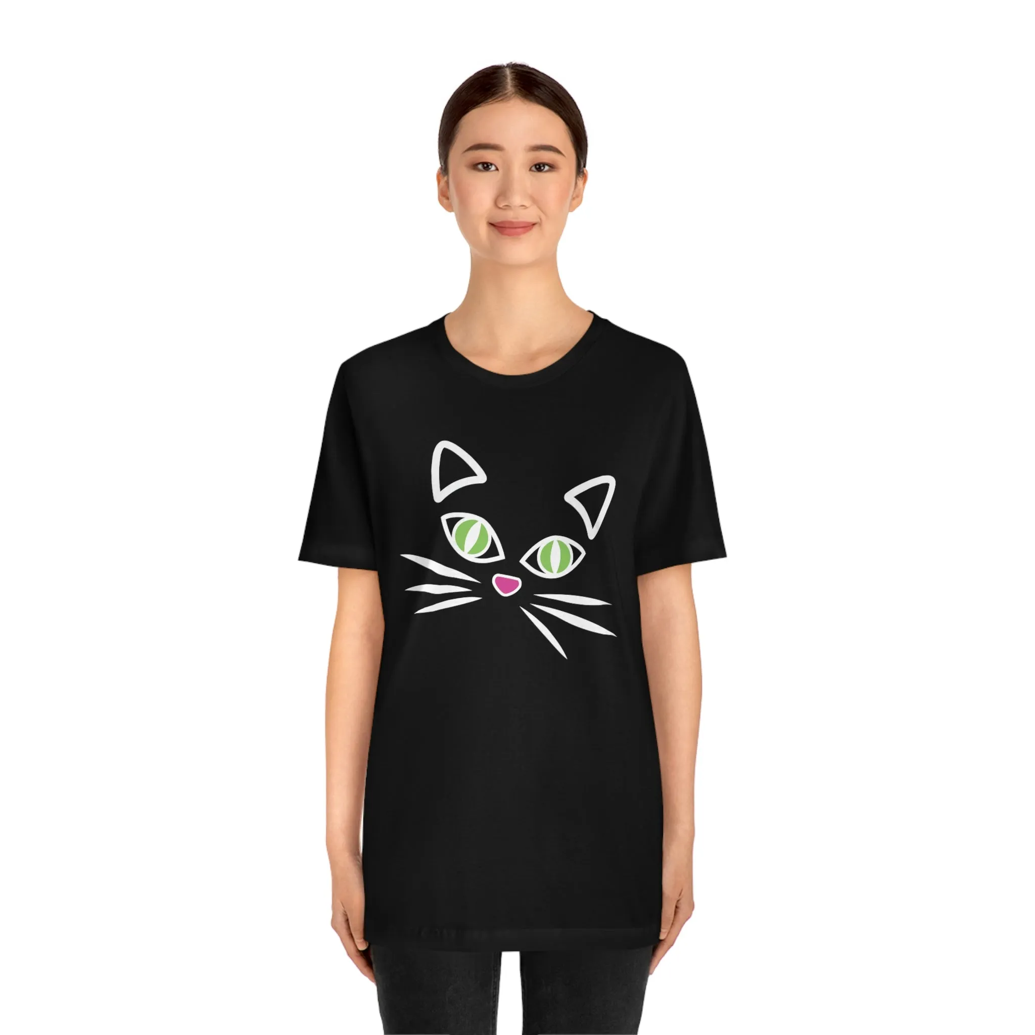 Cat Face Short Sleeve T-Shirt