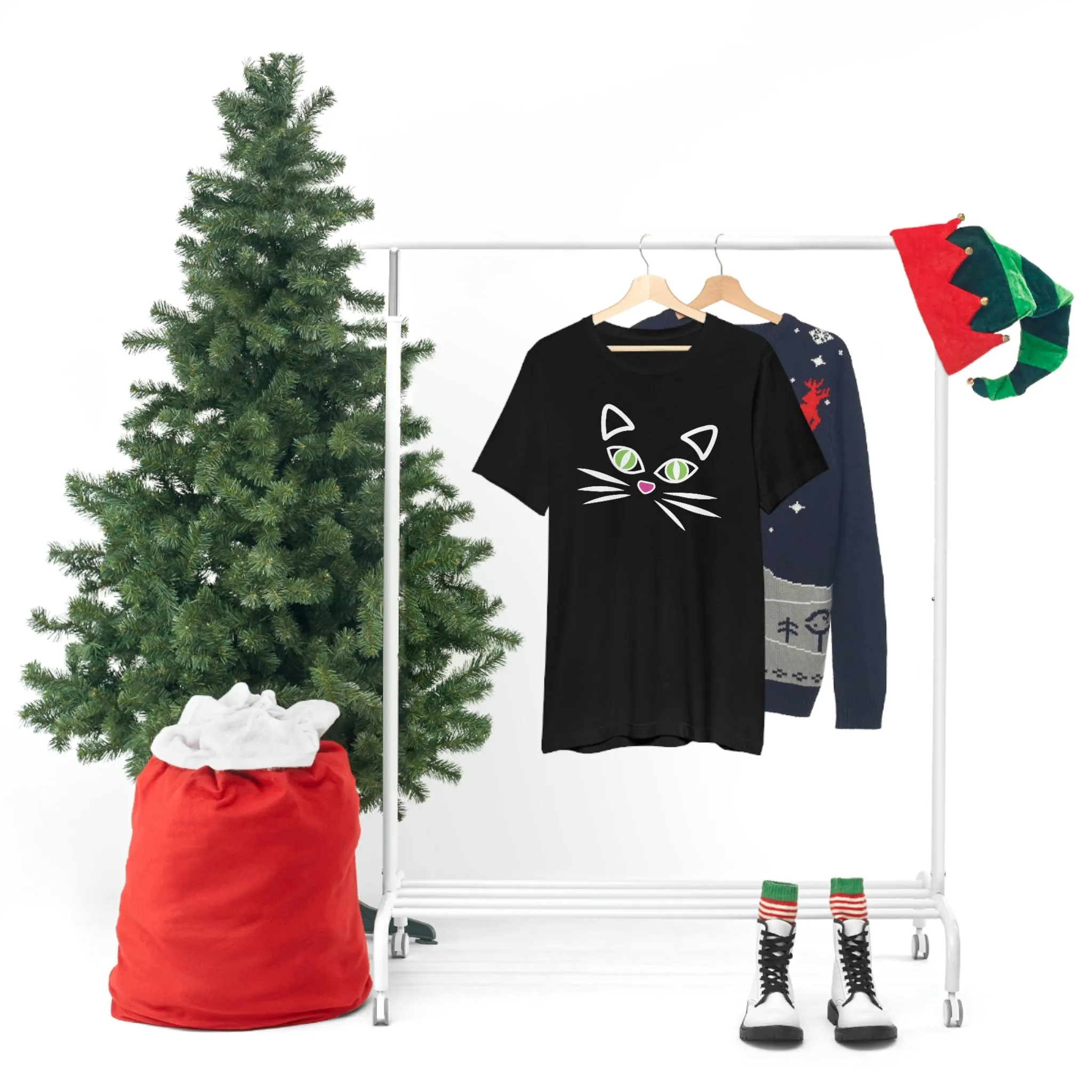Cat Face Short Sleeve T-Shirt