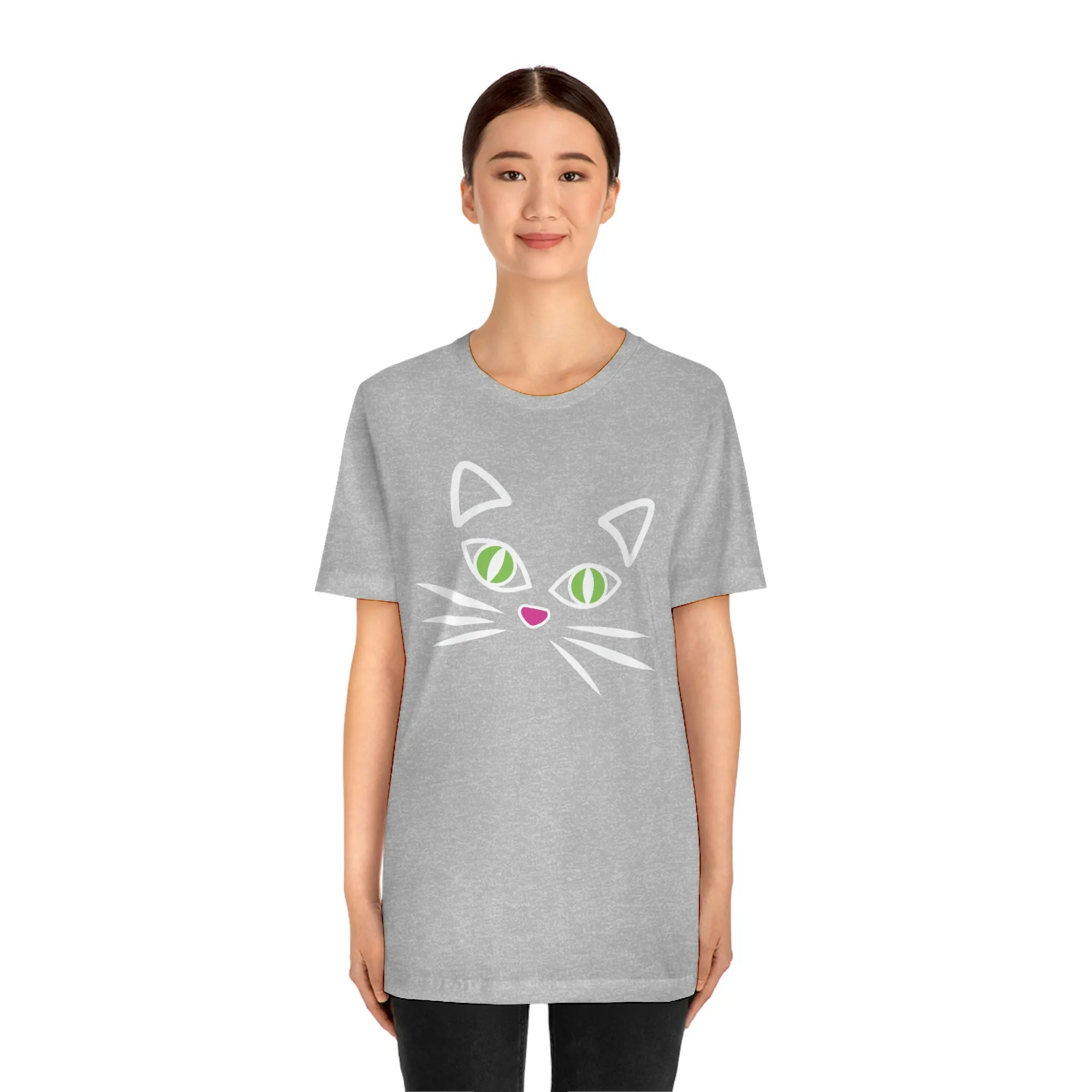 Cat Face Short Sleeve T-Shirt