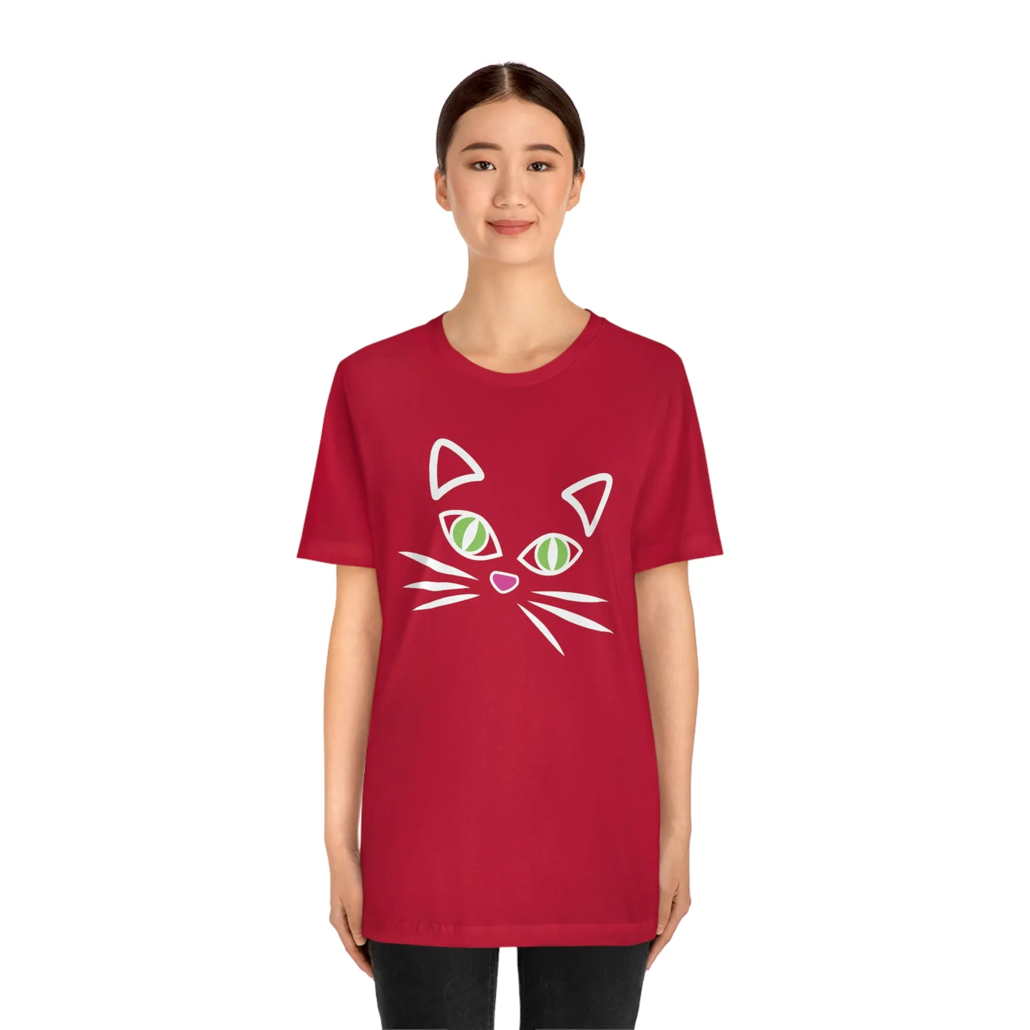 Cat Face Short Sleeve T-Shirt