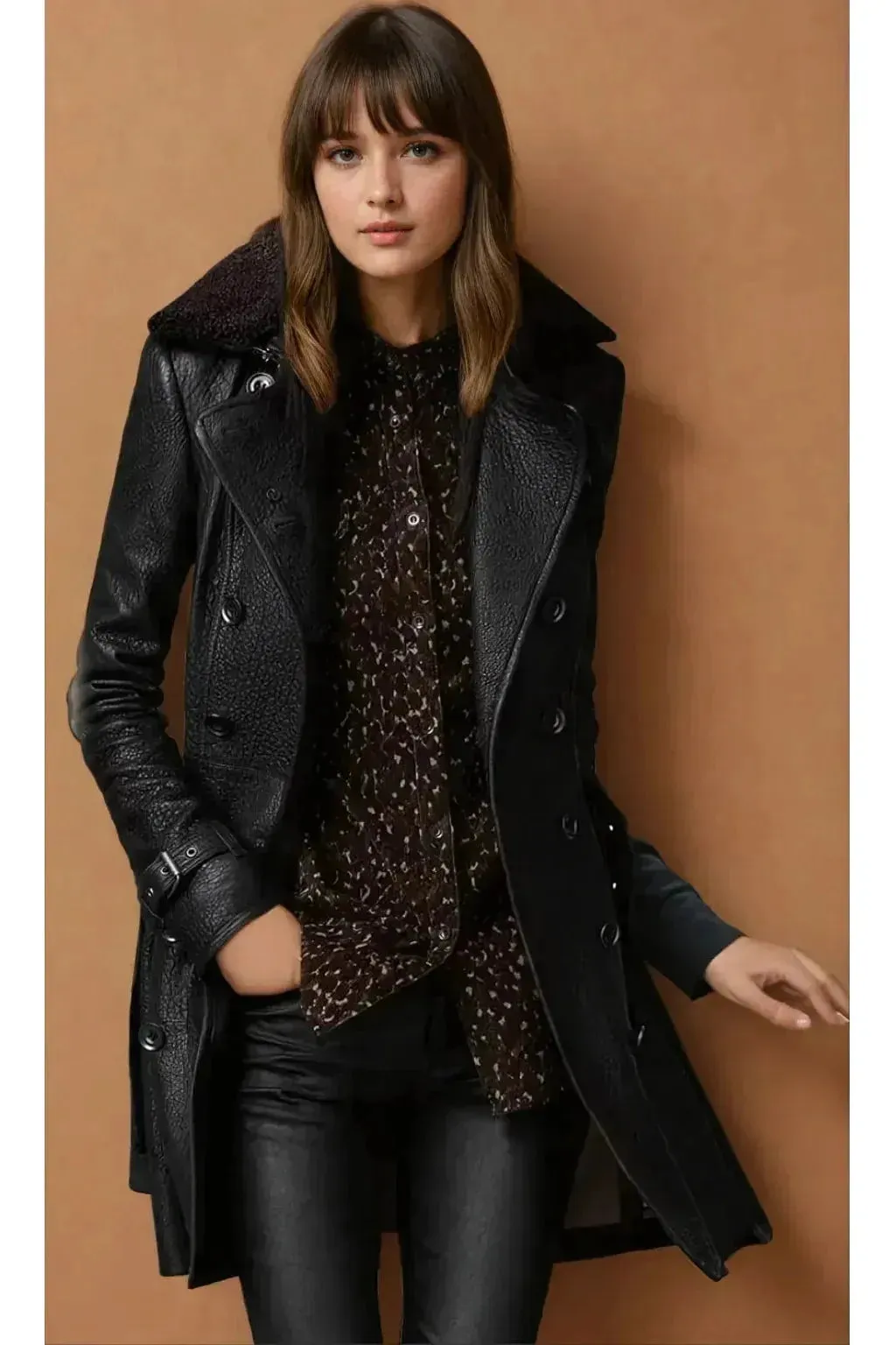 Celeste - Luxury vegan leather trench coat
