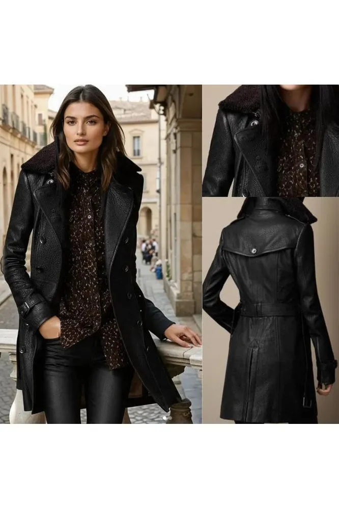Celeste - Luxury vegan leather trench coat