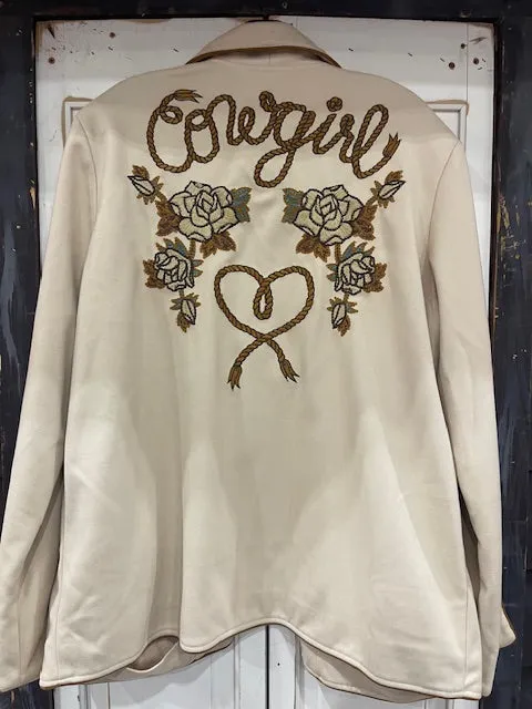 CF33-30 BONE JKT W/COWGIRL & HEART 1X