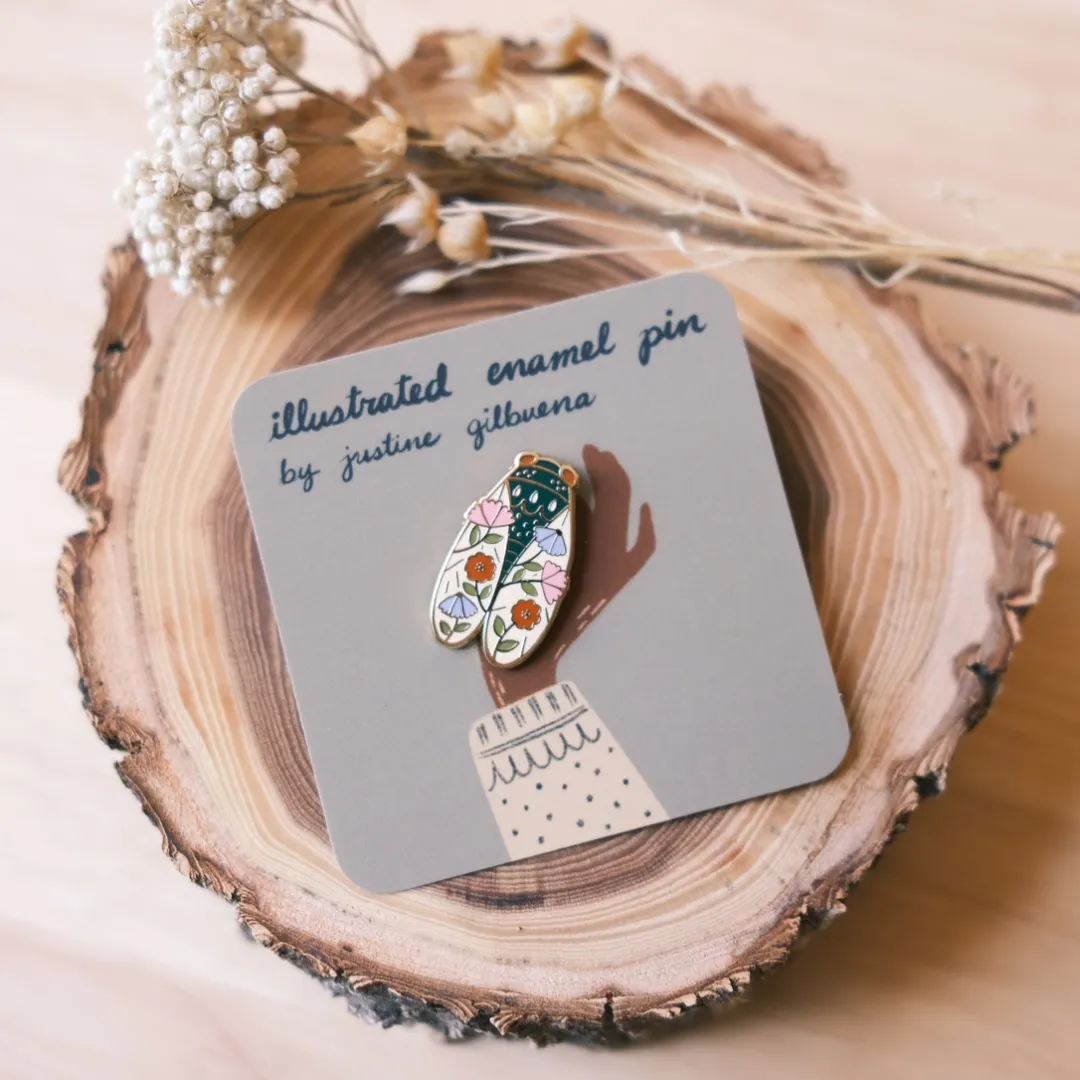Cicada Enamel Pin by Justine Gilbuena