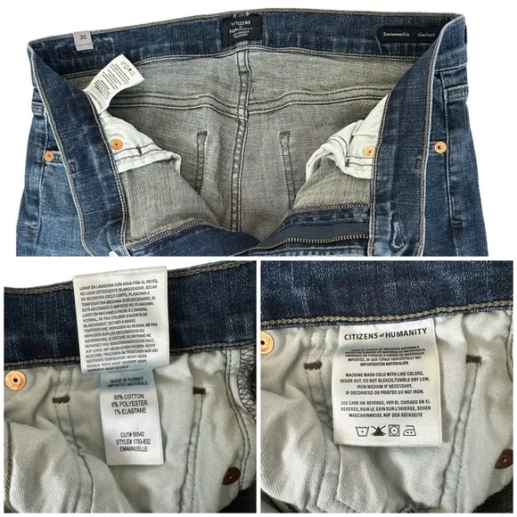 Citizens of Humanity Emannuelle Slim Boot Jean SZ 30 $208