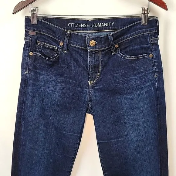 Citizens of Humanity Mid Rise Slim Straight Jeans Dk Wash Size 27