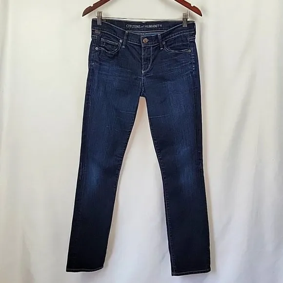 Citizens of Humanity Mid Rise Slim Straight Jeans Dk Wash Size 27