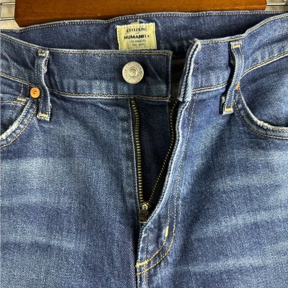 Citizens of Humanity‎ Size 28 Harlow Ankle High Rise Slim Denim Jeans Frayed Hem