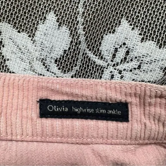 Citizens Of Humanity High Rise Corduroy Slim Ankle Jeans in Pink Mist Sz 25