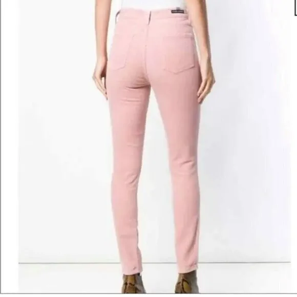 Citizens Of Humanity High Rise Corduroy Slim Ankle Jeans in Pink Mist Sz 25