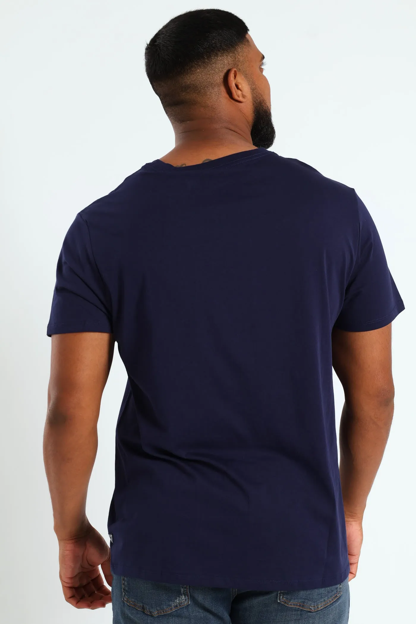 Classic Crest Logo Tee - Navy