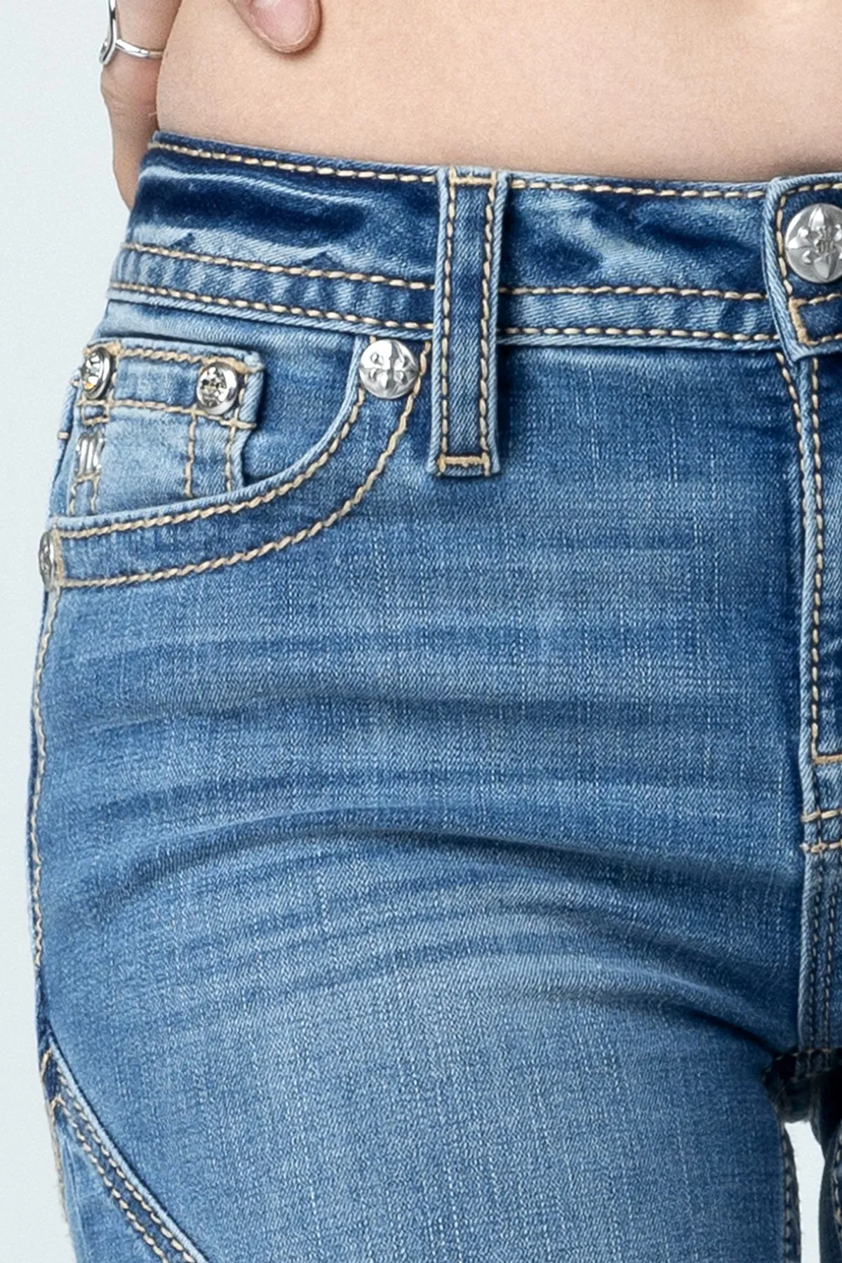 Contour Stitch Slim Flare Jeans
