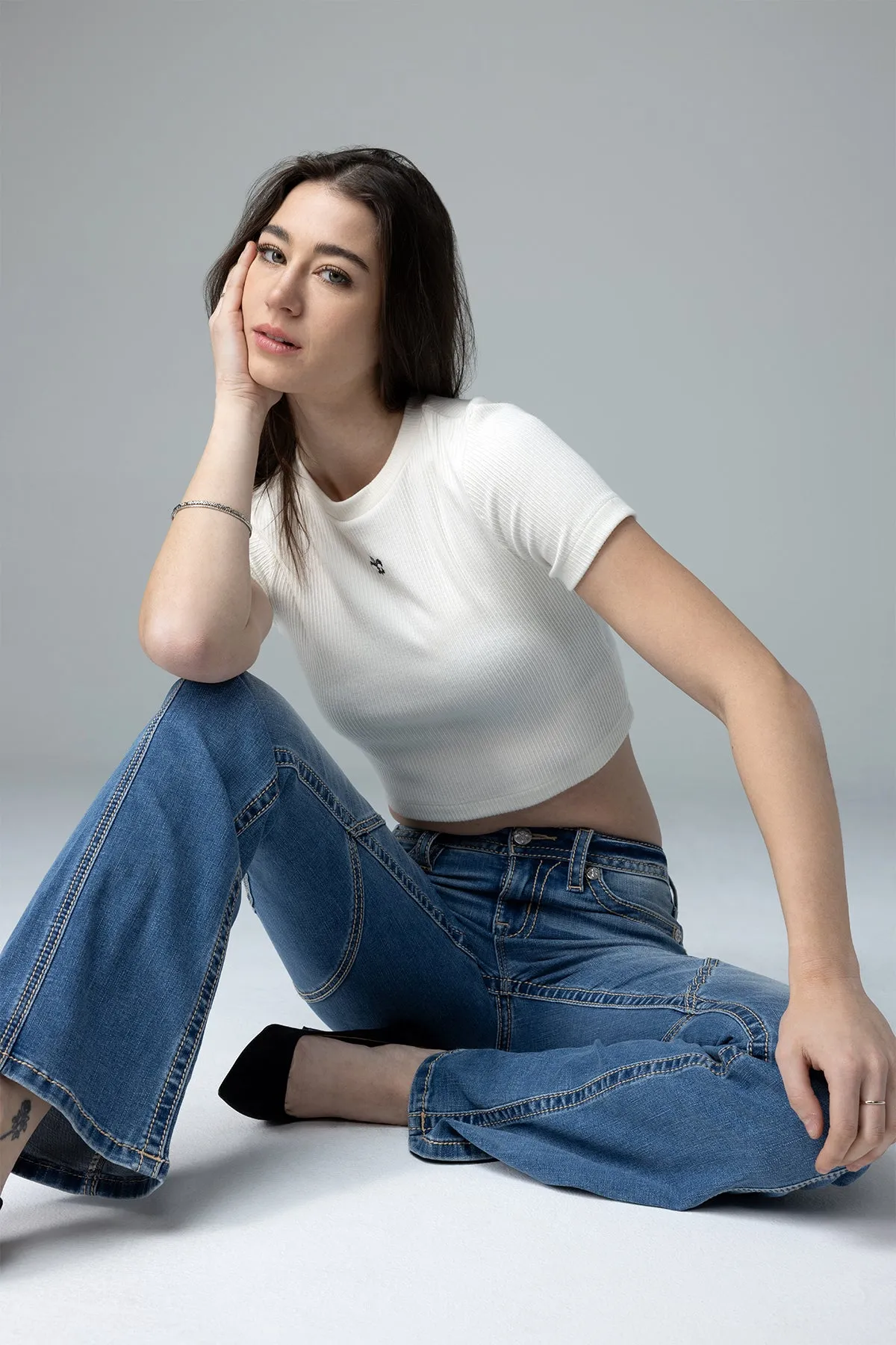 Contour Stitch Slim Flare Jeans