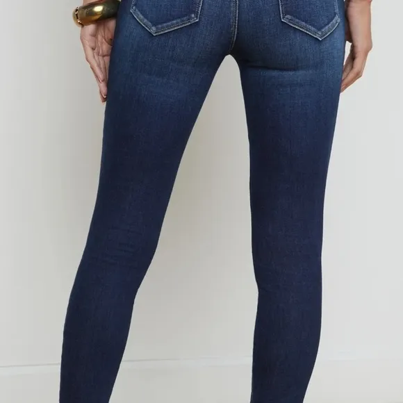 COPY - L'AGENCE Size 24 Women's High Rise Skinny Margot Dark Wash Prime Blue Je…