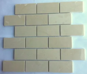 Crema Marfil Marble Subway Polished Tiles 4x4 Small Sample of 2x4