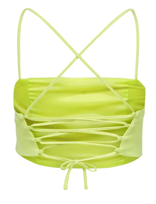 Cropped Top With Adjustable Straps In Celery Green
