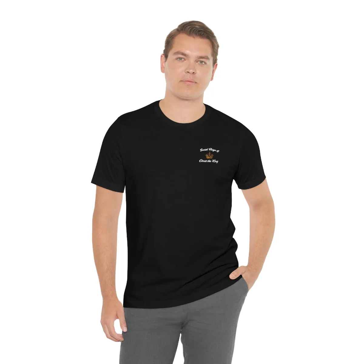 Crown of Christ the King Religious Christian Catholic black short sleeve tee shirt
