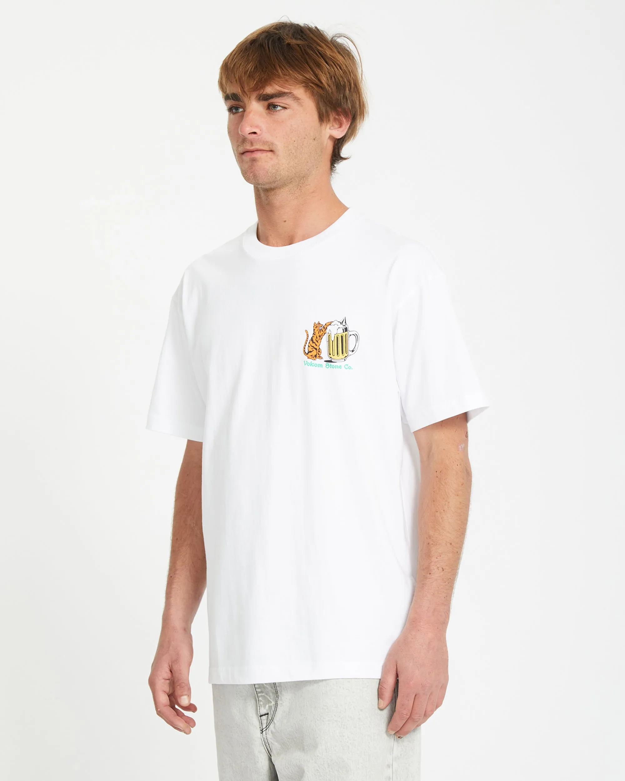 Curious Cat T-shirt - WHITE