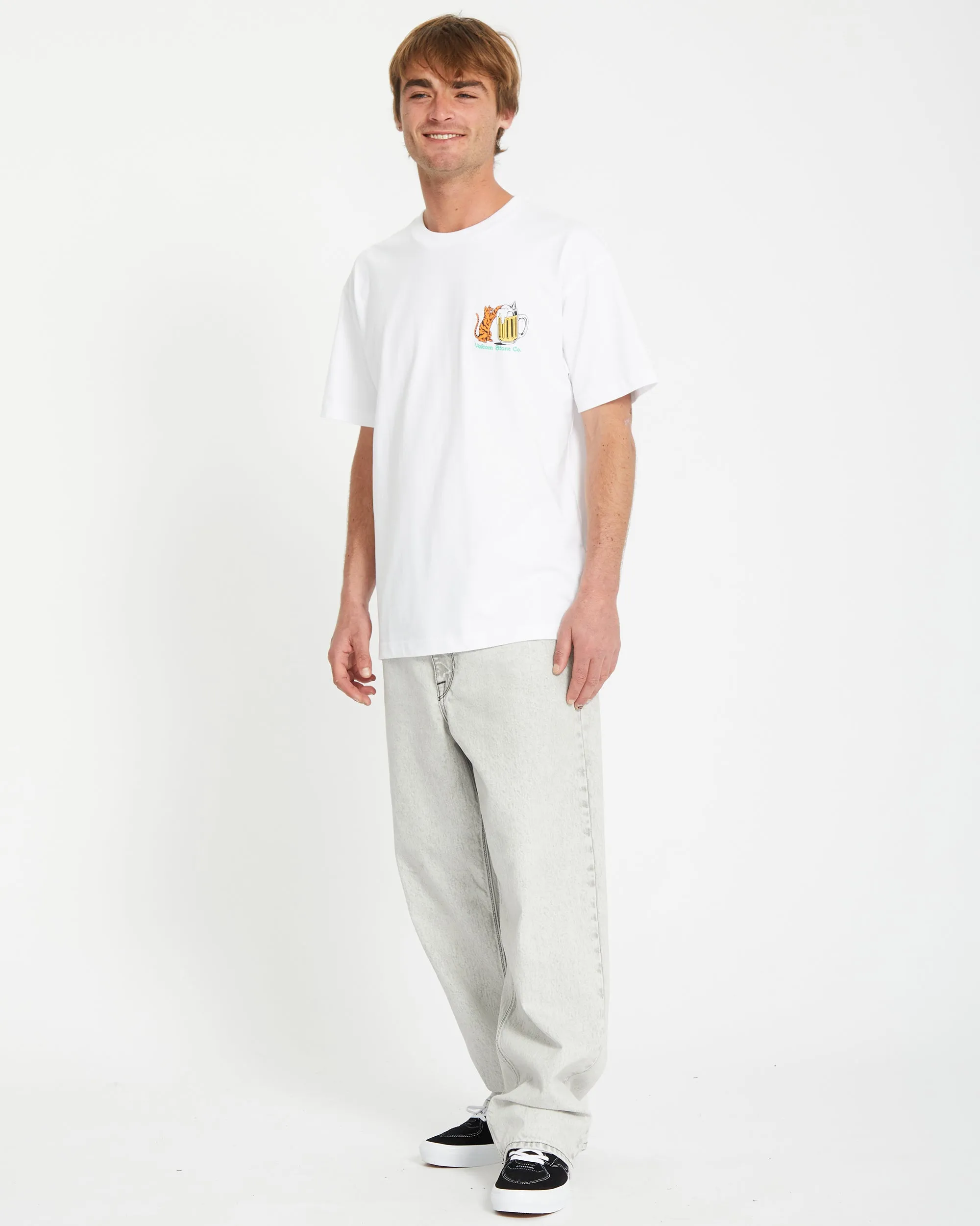 Curious Cat T-shirt - WHITE