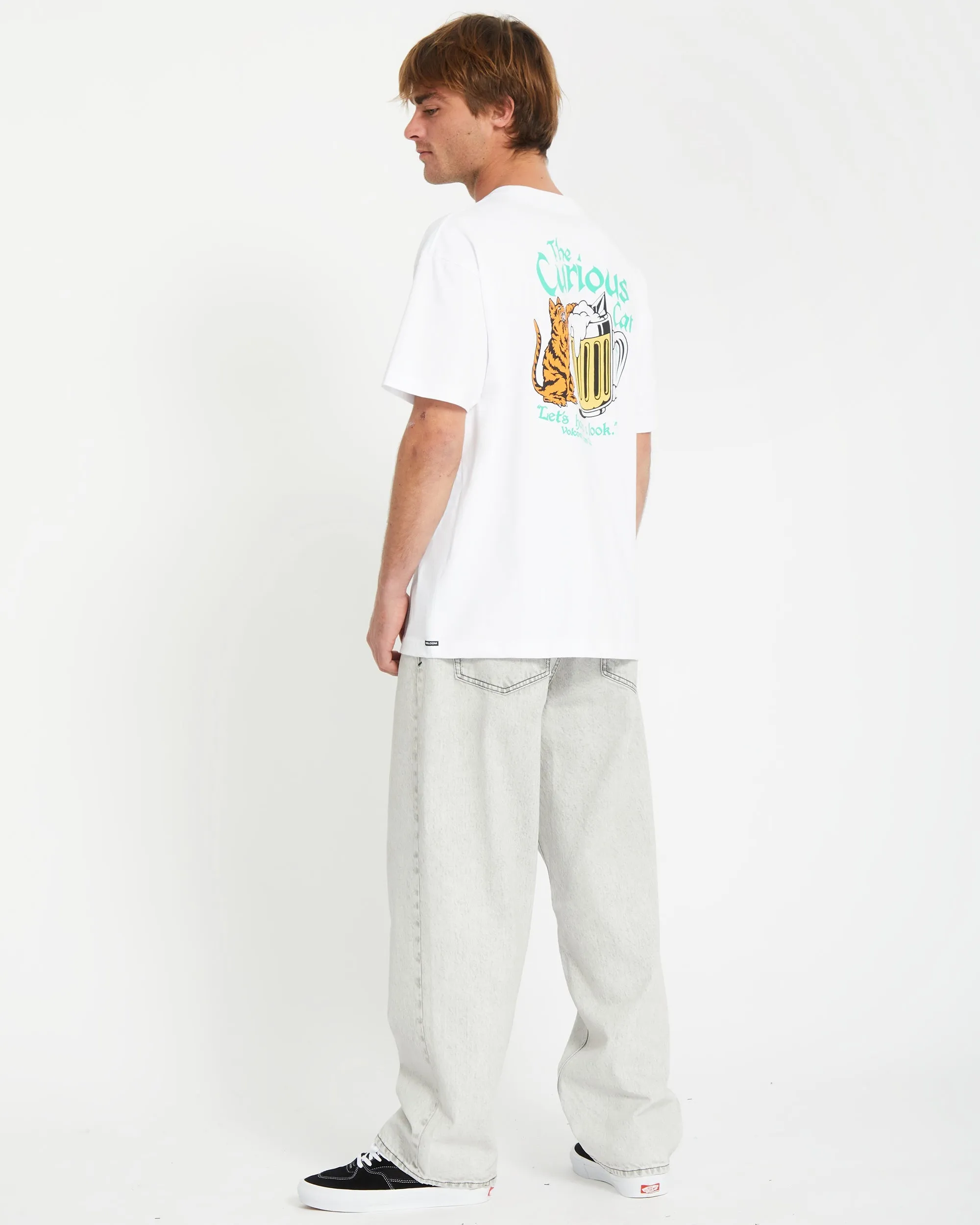 Curious Cat T-shirt - WHITE