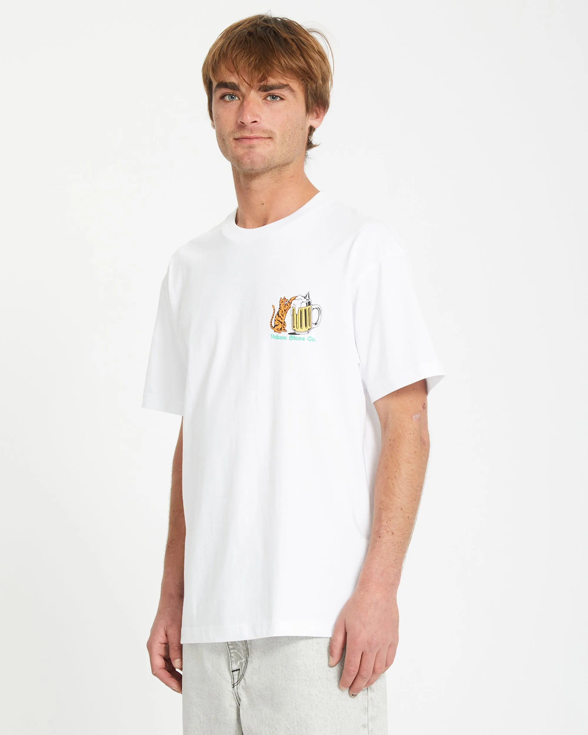 Curious Cat T-shirt - WHITE