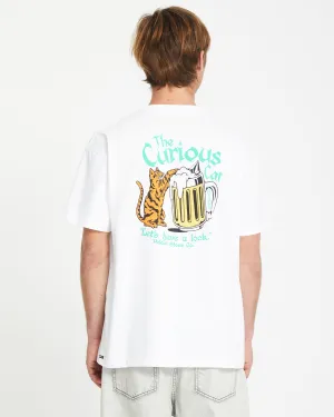 Curious Cat T-shirt - WHITE