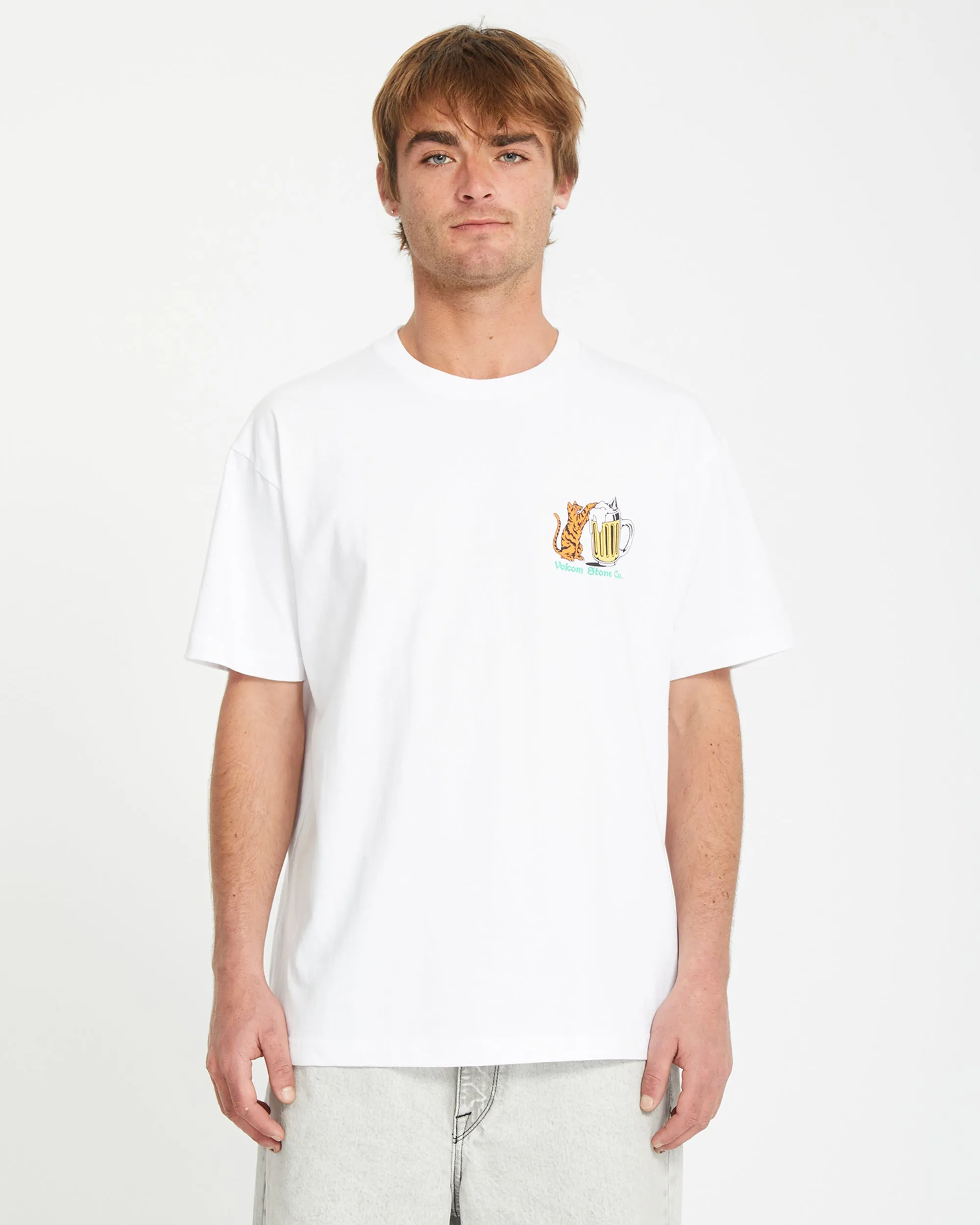 Curious Cat T-shirt - WHITE