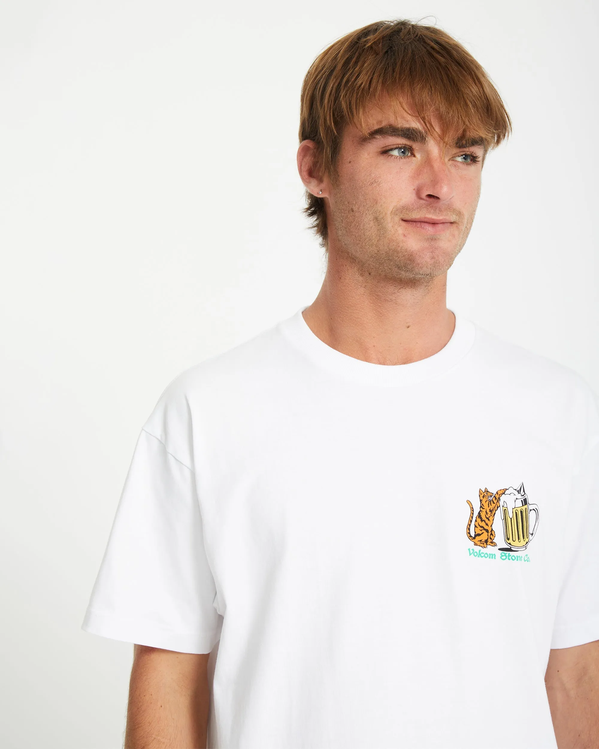 Curious Cat T-shirt - WHITE