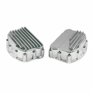 Custom Cycle Engineering - Panhead Finned aluminum Rocker Box Covers - Polished