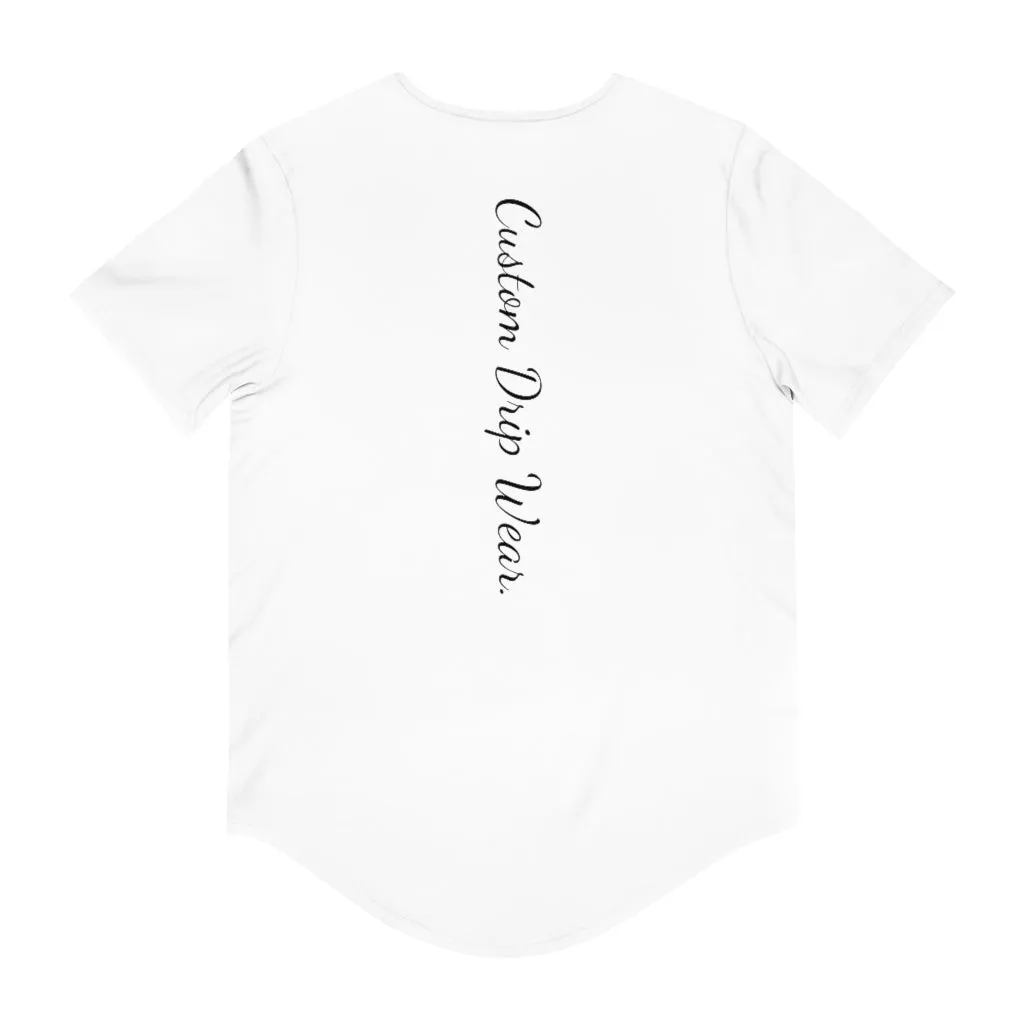 Custom Drips Men's Jersey Curved Hem Tee