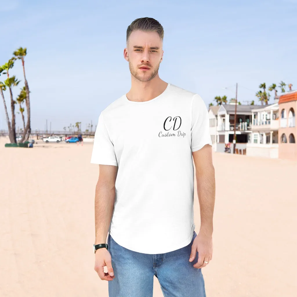 Custom Drips Men's Jersey Curved Hem Tee