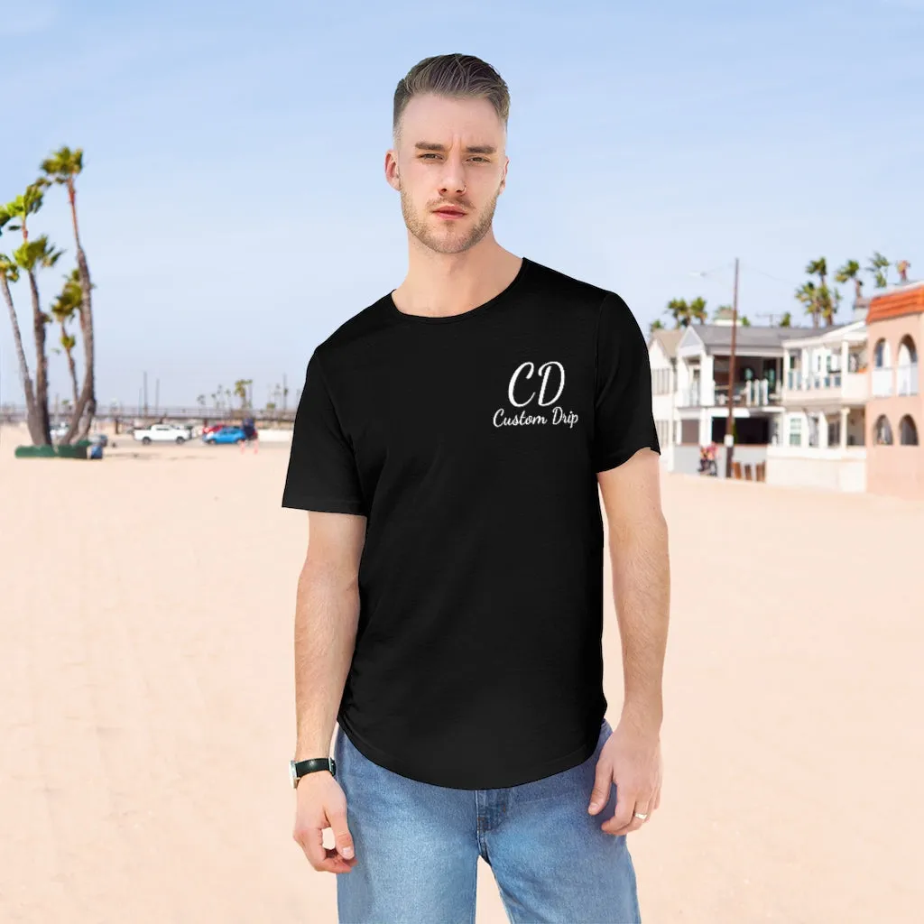 Custom Drips Men's Jersey Curved Hem Tee