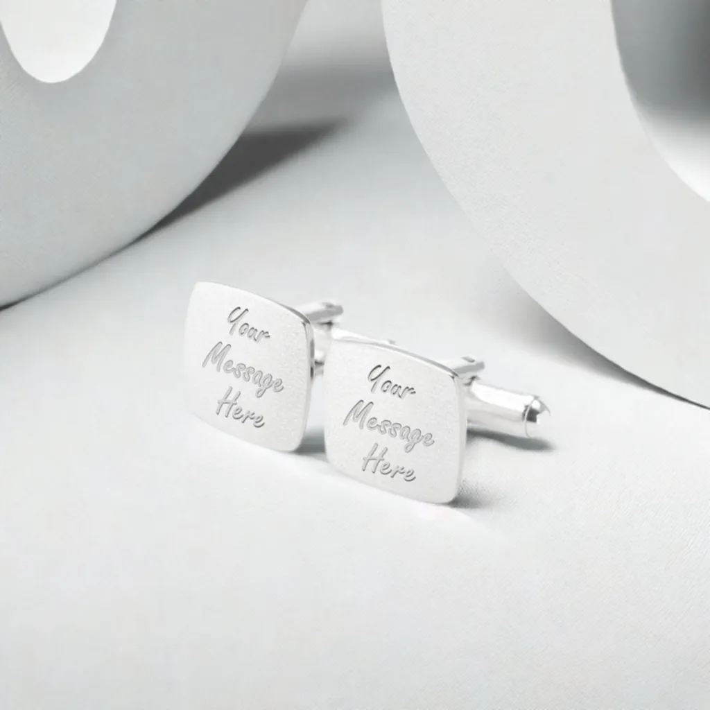 Custom Quote Engraved Cufflinks Personalized Men's Jewelry