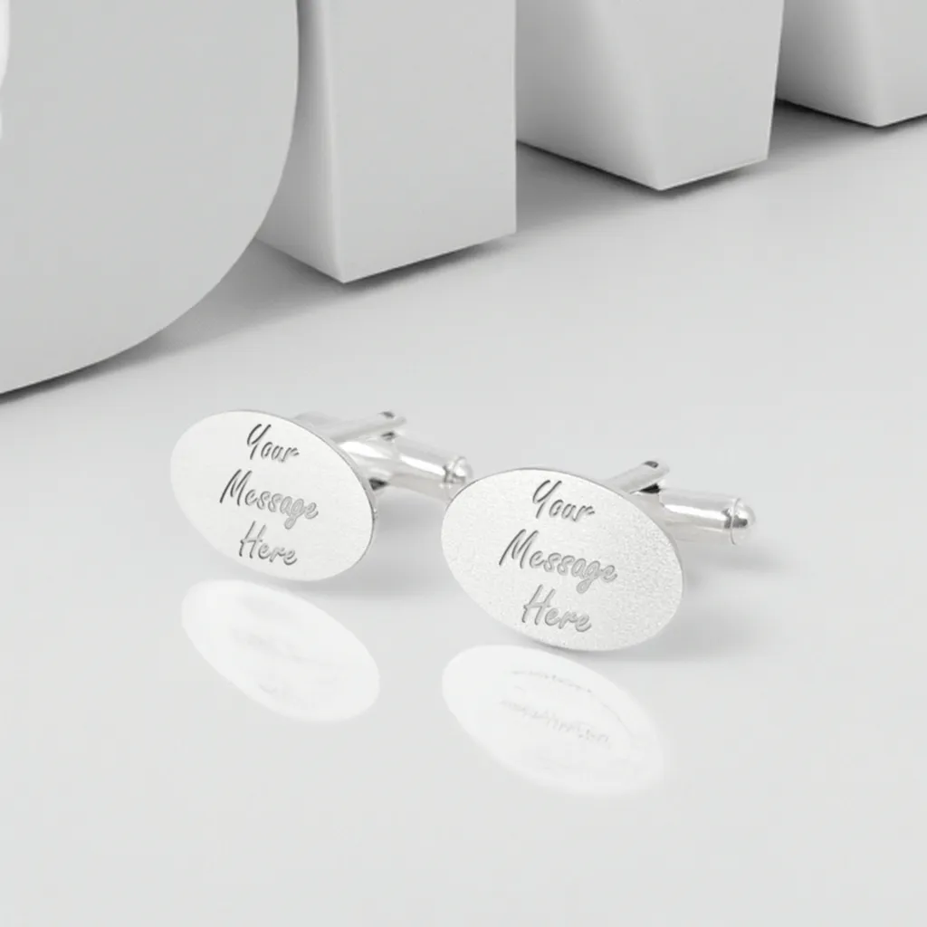 Custom Quote Engraved Cufflinks Personalized Men's Jewelry