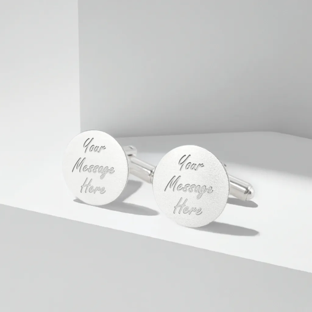 Custom Quote Engraved Cufflinks Personalized Men's Jewelry