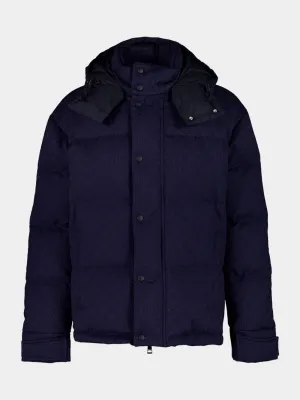 Dark Blue GG Canvas Down Jacket
