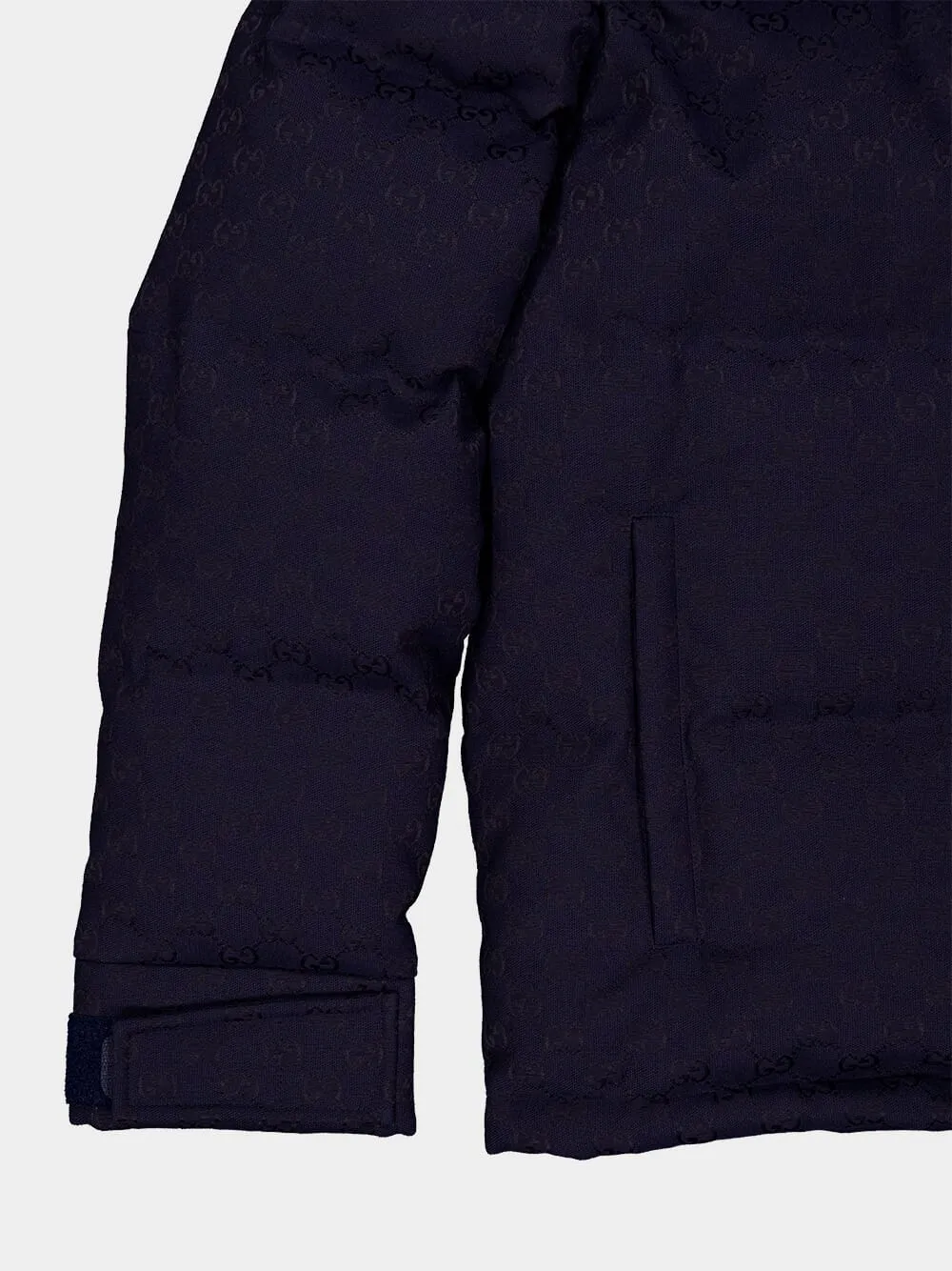 Dark Blue GG Canvas Down Jacket