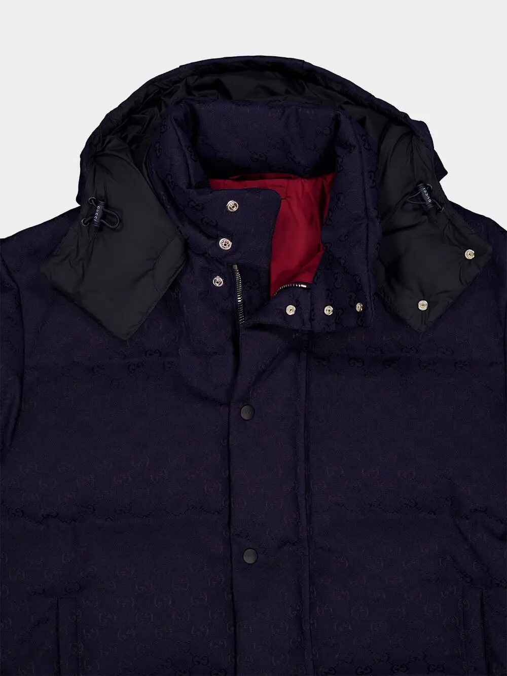 Dark Blue GG Canvas Down Jacket