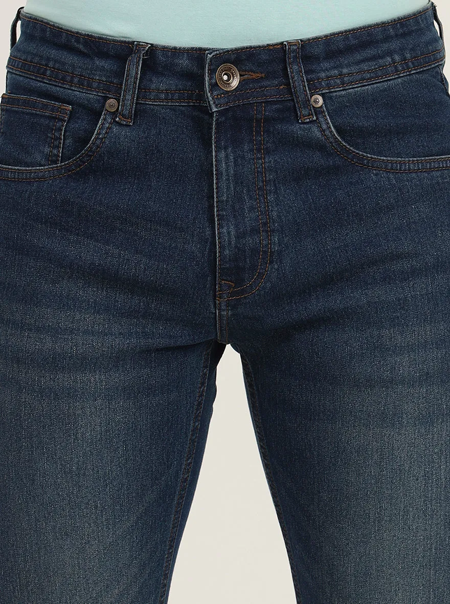 Dark Blue Washed Narrow Fit Jeans | Greenfibre