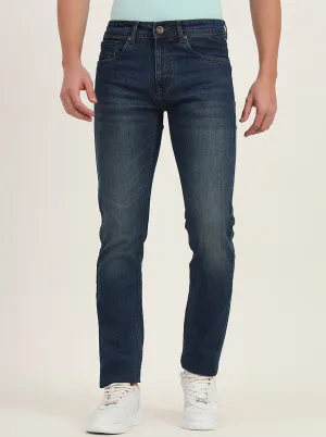 Dark Blue Washed Narrow Fit Jeans | Greenfibre