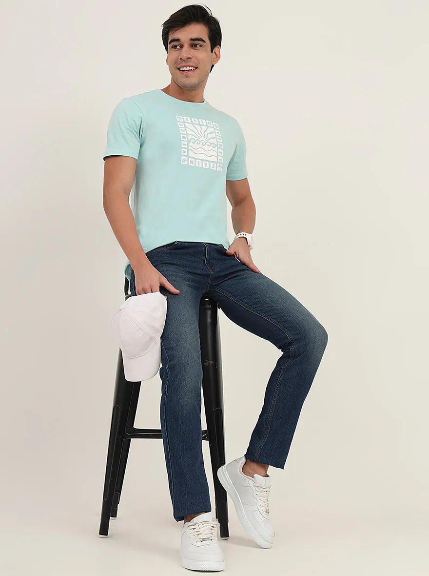 Dark Blue Washed Narrow Fit Jeans | Greenfibre
